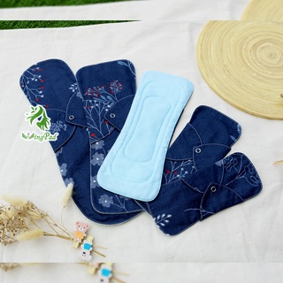 Băng vệ sinh vải WingPad [NEW] 1 Cái Size 25cm - BAN NGÀY nền XANH - Kiểu  LÕI LIỀN