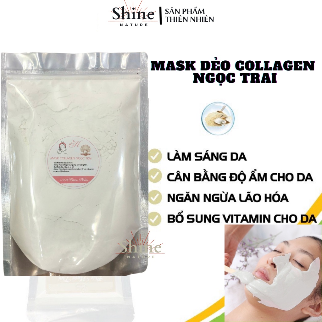 Bột đắp mặt nạ ngọc trai collagen (Túi 100 Gram) bột đắp mặt thiên nhiên làm đẹp an toàn hiệu quả