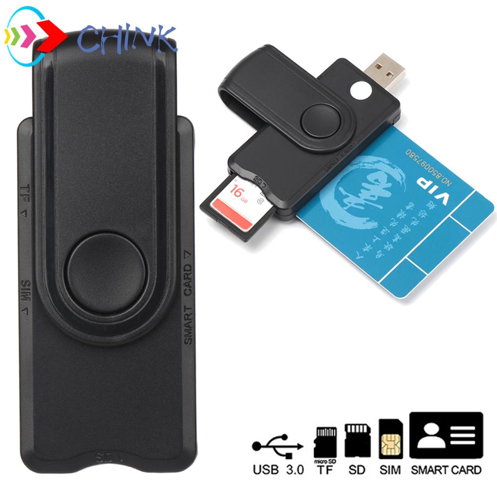 CHINK Adapter Card Reader Dni Citizen USB 3.0 2.0 ID Bank Connector SIM Cloner Electronic Tax EMV DNIE Micro SD TF Memory