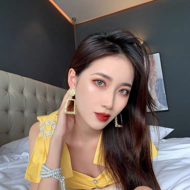 Hoa tai bạc S925 - Khuyên tai chữ nhật cá tính, sang chảnh ZaZa.accessories KT8076