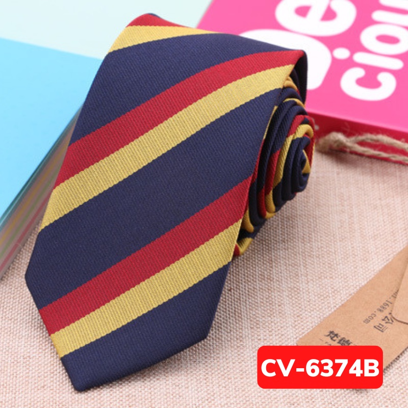 Cà vạt nam 6cm, Khăn cài túi áo vest cùng màu phong cách thời trang trẻ, dành cho chú rể, MC, dự tiệc, chụp ảnh CV-6374