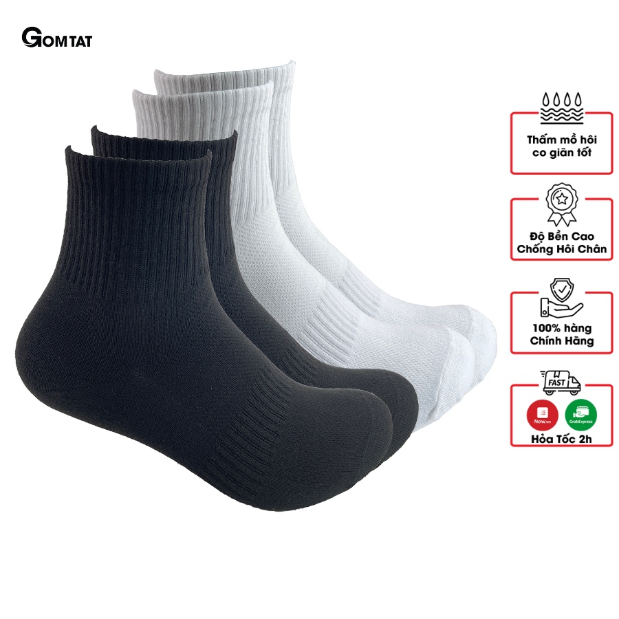 Tất vớ cổ lửng Nam Nữ, tất cotton GOM TẤT êm mềm đi mát, thiết kế thoáng khí - GOM-KLB-TRONLUNG