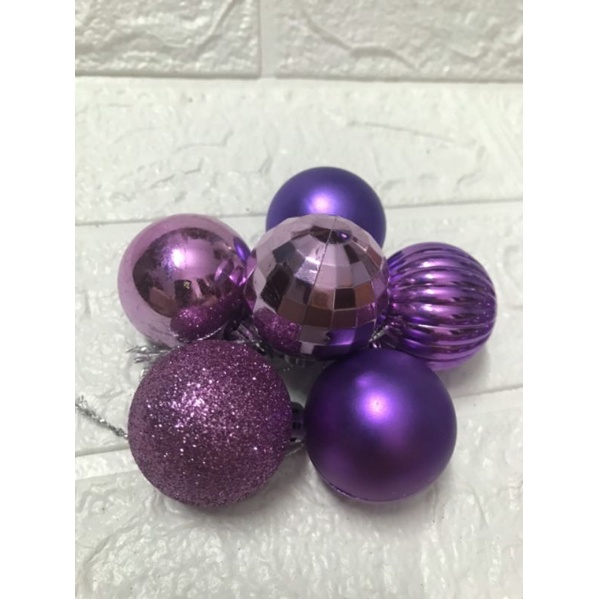 NOEL - 6 TRÁI CHÂU 4CM NHIỀU 6 KIỂU DÁNG TRANG TRÍ GIÁNG SINH