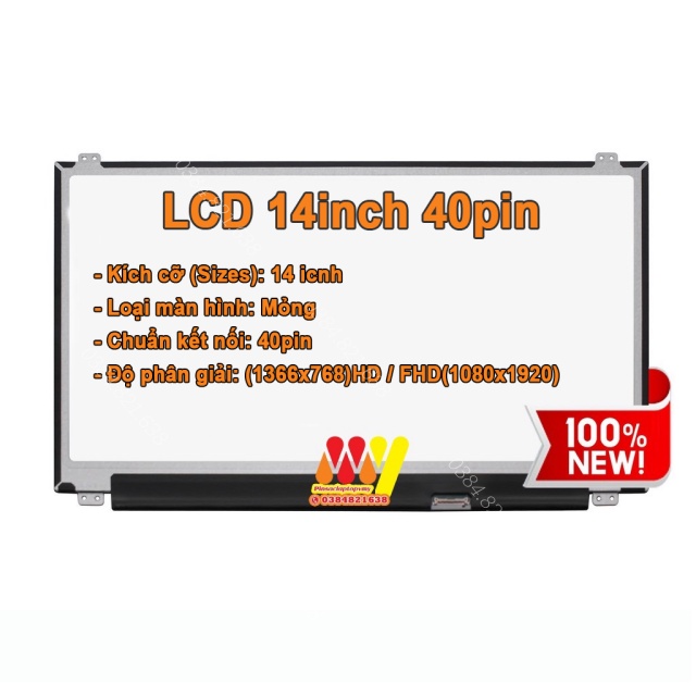 [Trợ Giá] Màn Hình Laptop 14'' LED Mỏng - Slim 40 Pin ThayThế Cho Dell HP Lenovo Toshiba LG Asus
