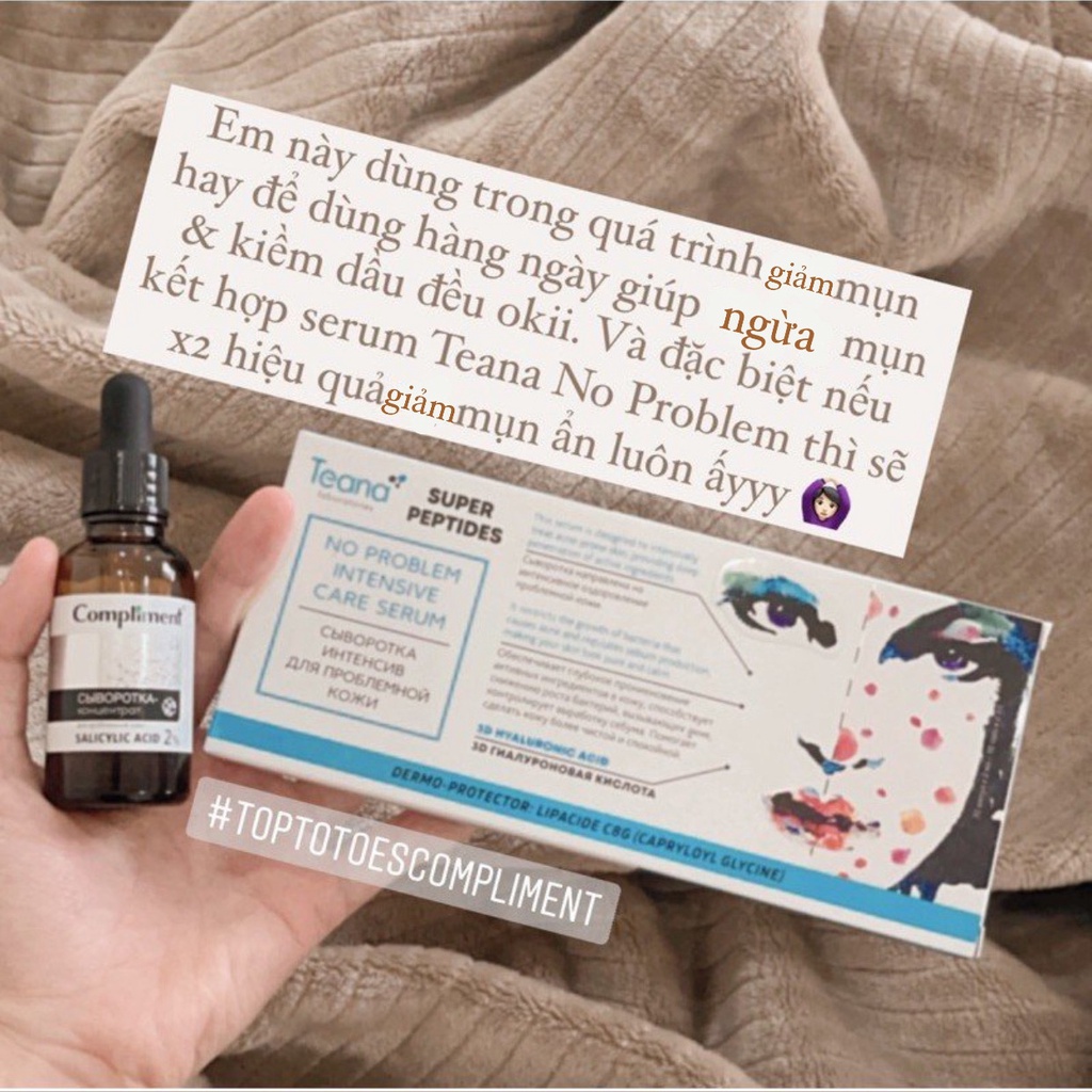 Serum Compliment 2% BHA làm sạch sâu, giảm mụn, se lỗ chân lông, kiềm dầu 27ml