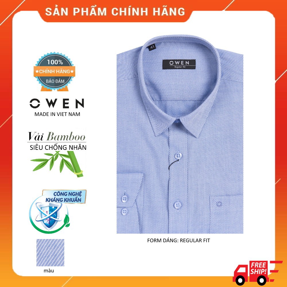 Sale Chính Hãng OWEN - Áo sơ mi dài tay OWEN REGULAR FIT 90032 - Áo sơ mi nam dài tay hot 🌺 neww * ! %