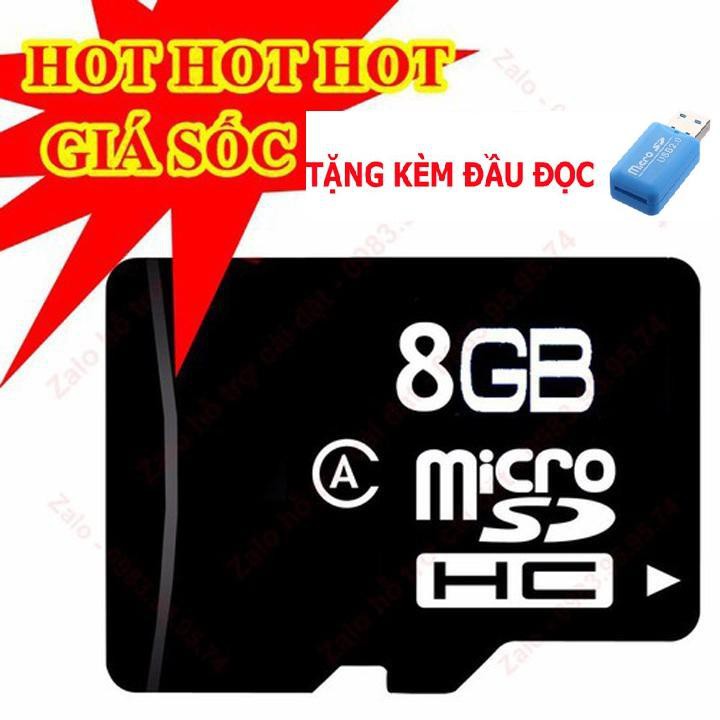 [SHOCK DEAL] Mua thẻ nhớ Micro SD 8G được tặng kèm đầu đọc thẻ thông minh