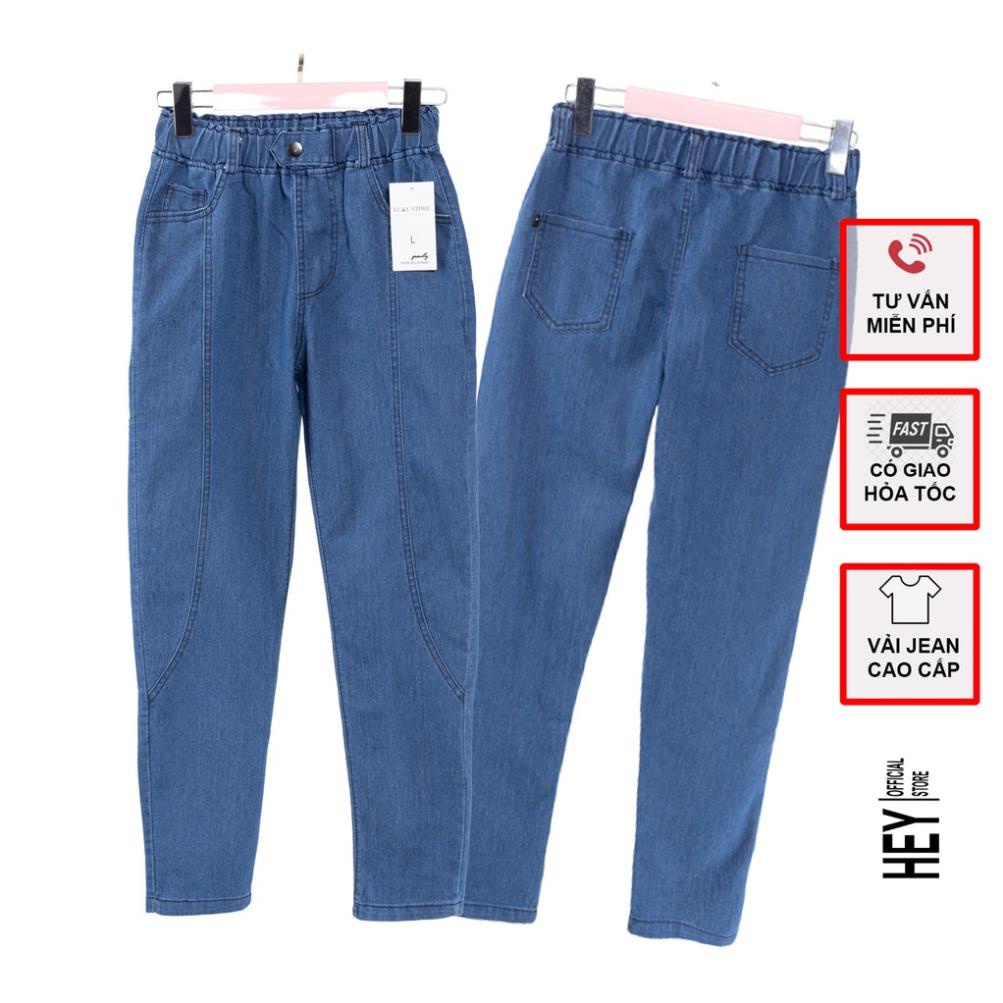 Quần jean nữ baggy cạp chun, quần bò nữ lưng cao 3 màu lựa chọn đủ size từ 40kg - 80kg - Mã V291 - HEY OFFICAL ! Đẹp *