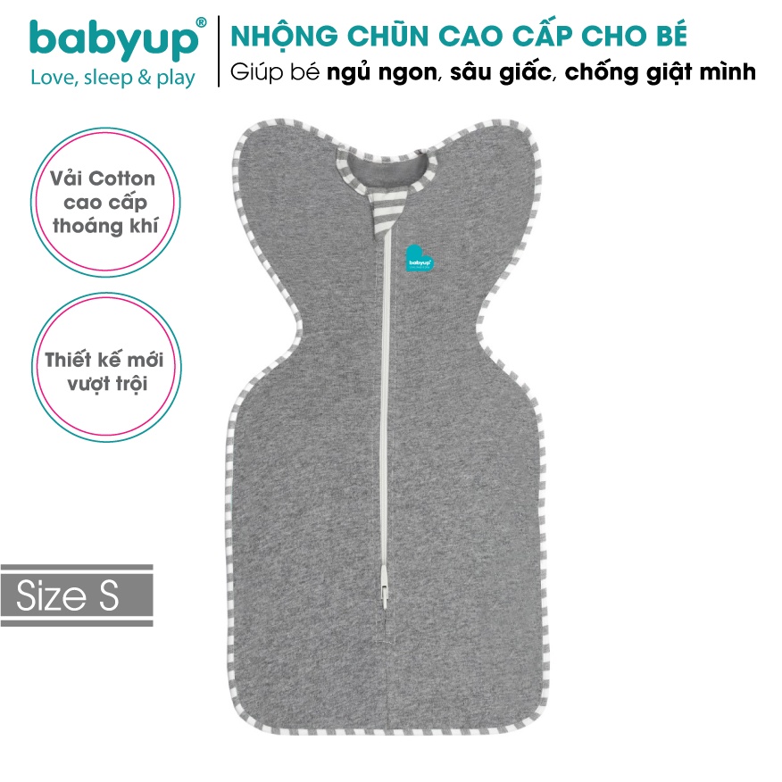 Nhộng chũn cho bé cao cấp Babyup. Giúp bé ngủ ngon, sâu giấc, chống giật mình - Nhộng ngủ Vải cotton co giãn 4 chiều