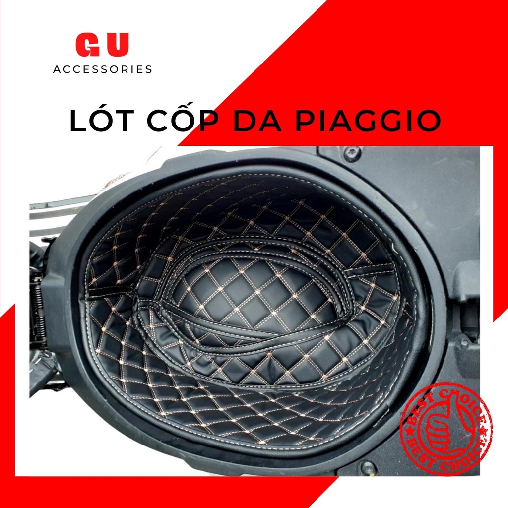 Lót cốp da cách nhiệt chống sốc xe máy PIAGGIO VESPA PRIMAVERA thiết kế có túi để giấy tờ xe tiện dụng hàng cao cấp GU