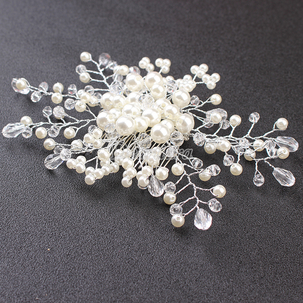 Lược cài tóc cho cô dâu đính ngọc trai sang trọng