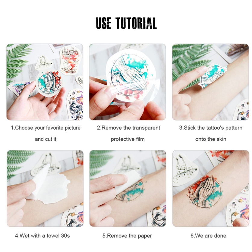 Hình Xăm Dán Tạm Thời Chống Nước Hình Hổ Sư Tử Sói Sư Tử Nhấp Nháy Trang Trí Nghệ Thuật Cho Nam Nữ