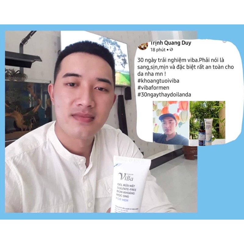 Xịt Khoáng Tươi Viba Cấp Ẩm Dưỡng Da Cho Nam, Viba Formen