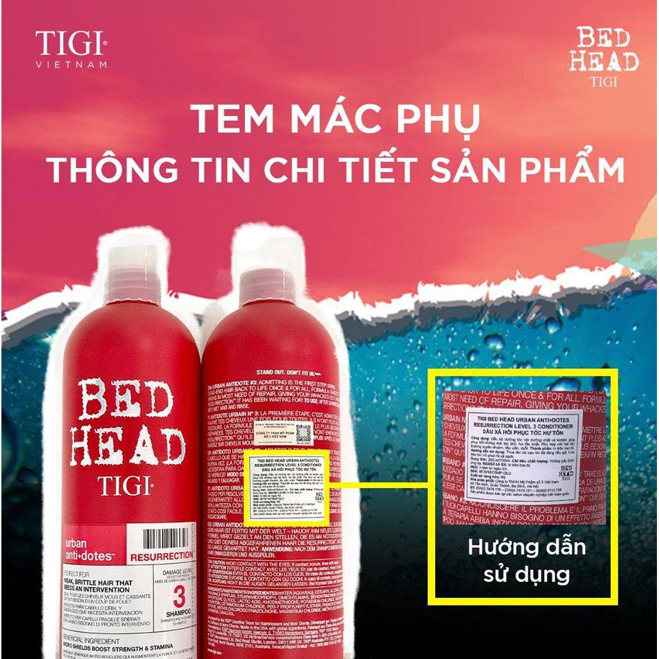 👉 FREESHIP TOÀN QUỐC 👉 Dầu Gội TiGi Đỏ 750ml [Phục Hồi Tóc Hư Tổn Cấp Độ 3]