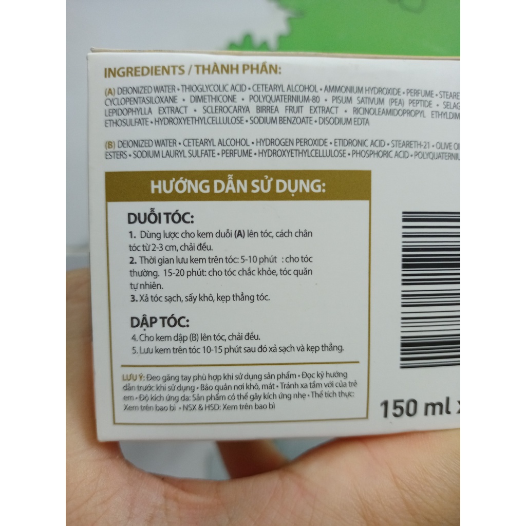 1 cặp 2 hủ Duỗi tóc lavox nano complex dung tích 150mlx 2 hủ A và B