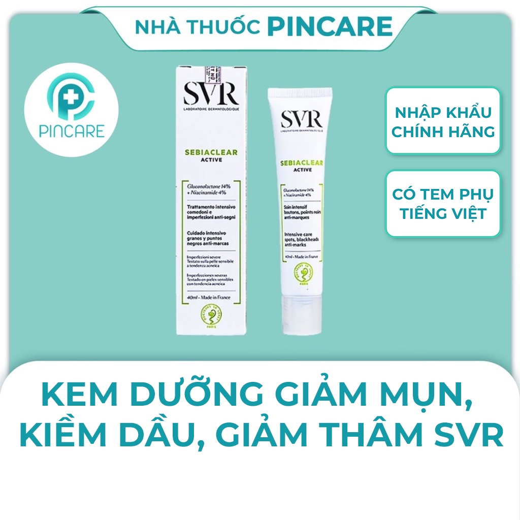 Kem dưỡng kiềm dầu và giảm mụn SVR Sebiaclear Active 40ml - Hàng chính hãng - Nhà thuốc PinCare