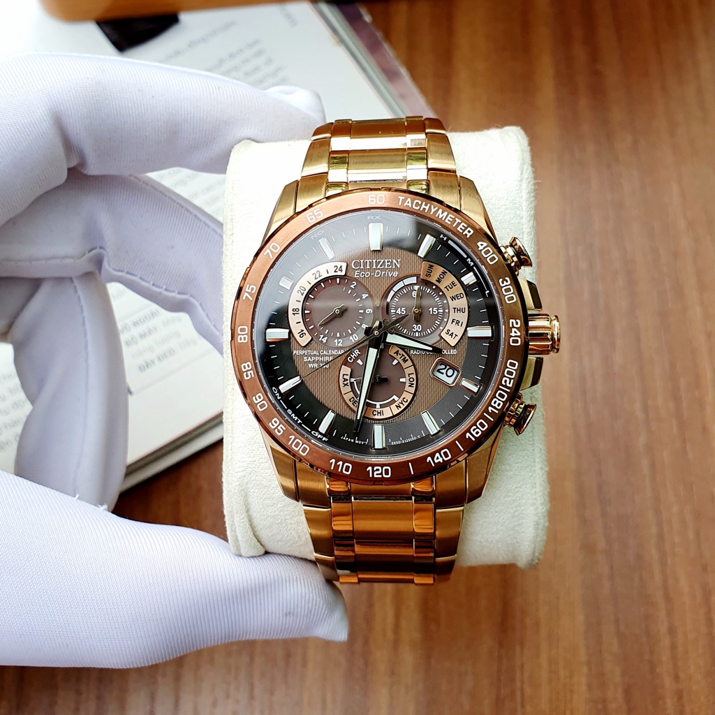 Đồng hồ nam chính hãng Citizen Men's AT4106 Perpetual Atomic Clock Synchronization - Máy Quartz pin - Kính Sapphire