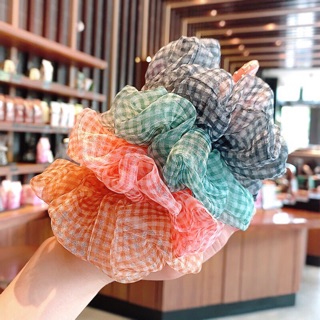 🥕Chun cột tóc Scrunchies voan lưới mỏng