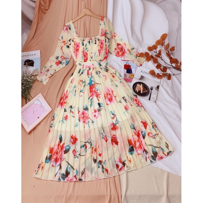 Đầm maxi tay phồng công chúa voan 2 lớp nhẹ nhàng | BigBuy360 - bigbuy360.vn