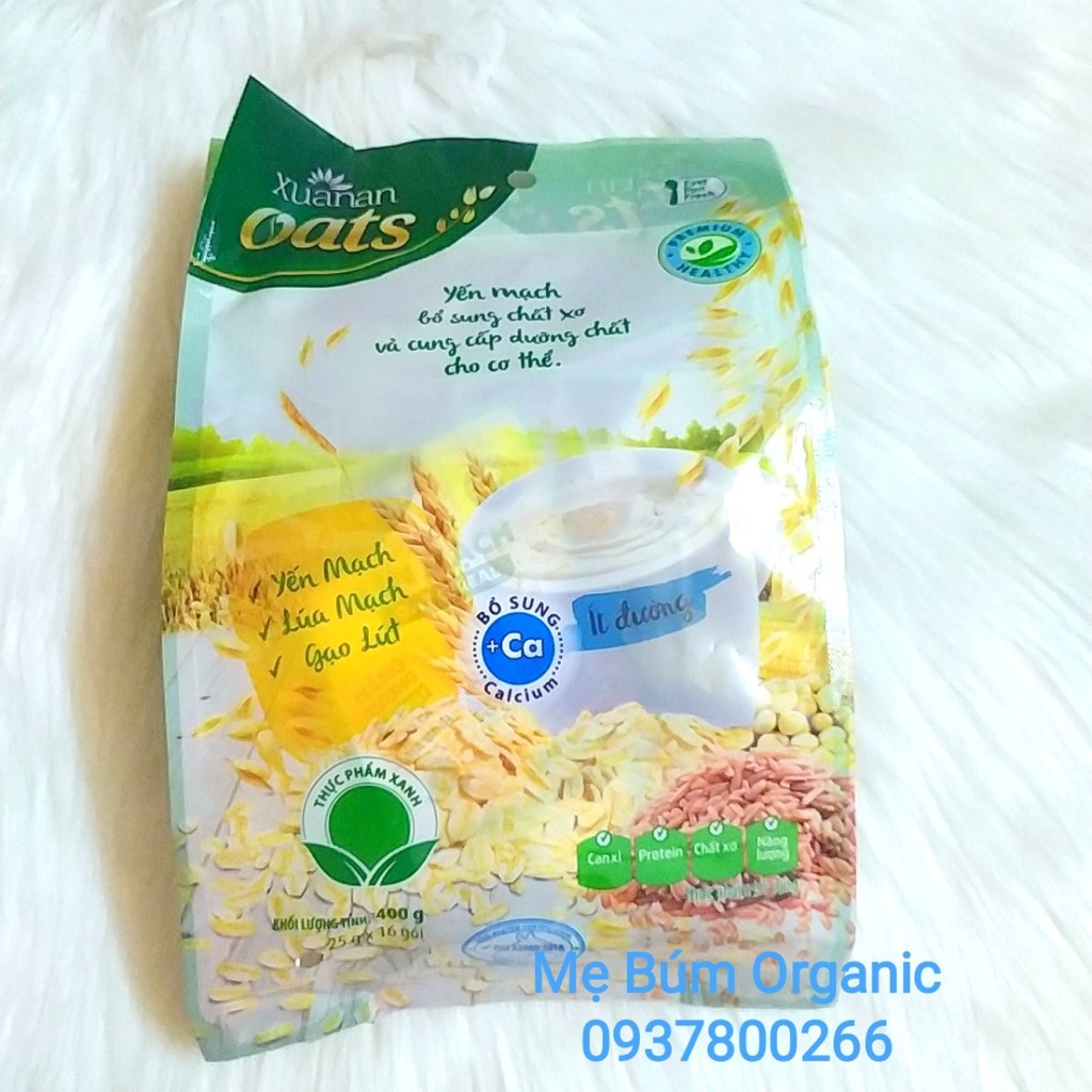 [ HCM Giao Hỏa Tốc] Ngũ Cốc Dinh Dưỡng Yến Mạch Xuân An Bịch 400g (16 gói x 25g)