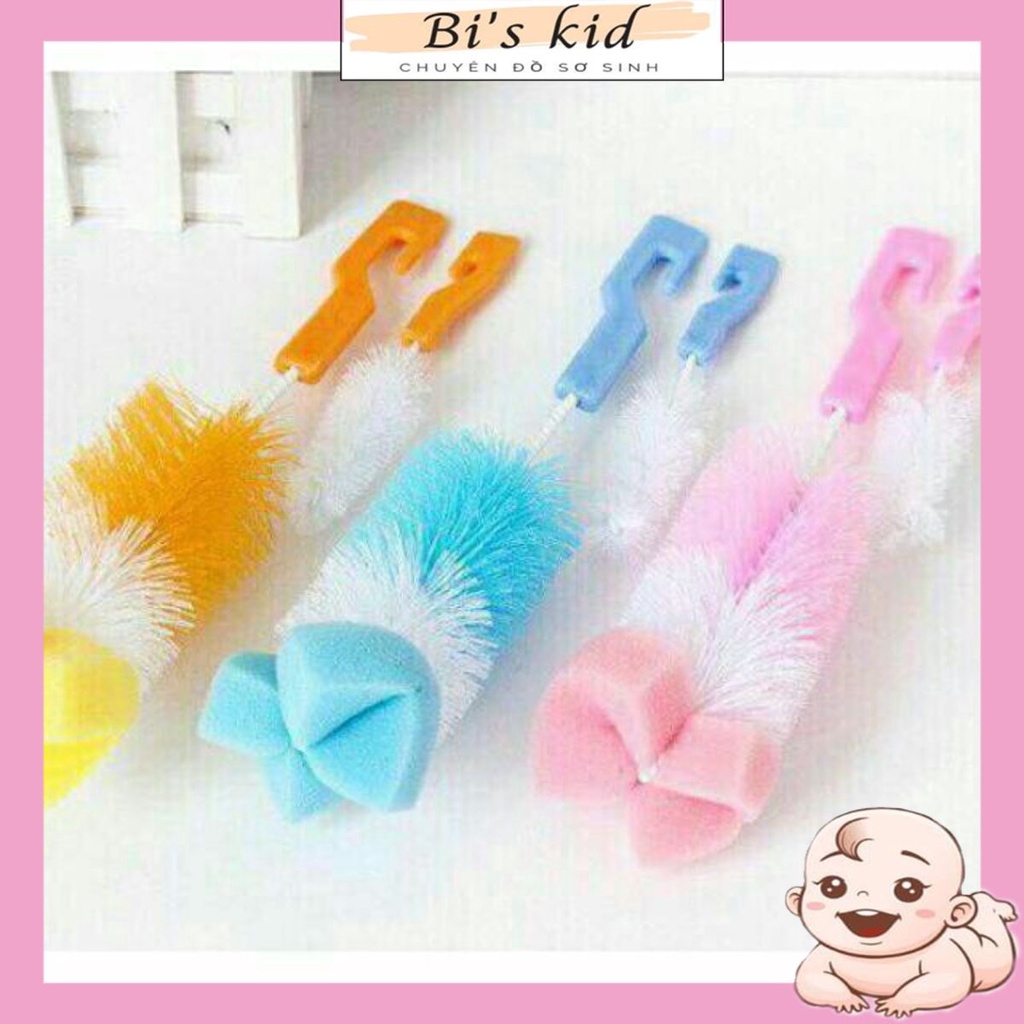 Bộ cọ bình sữa,Núm ti 2 chi tiết các màu