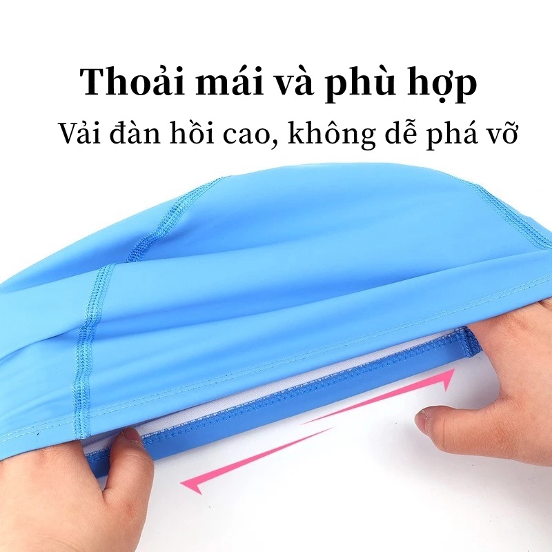 Nón Mũ Bơi Người Lớn, Mũ bơi người lớn nam, nữ, Mũ Bơi Bằng Vải Spandex，Không thấm nước,Chất liệu silicone cao cấp