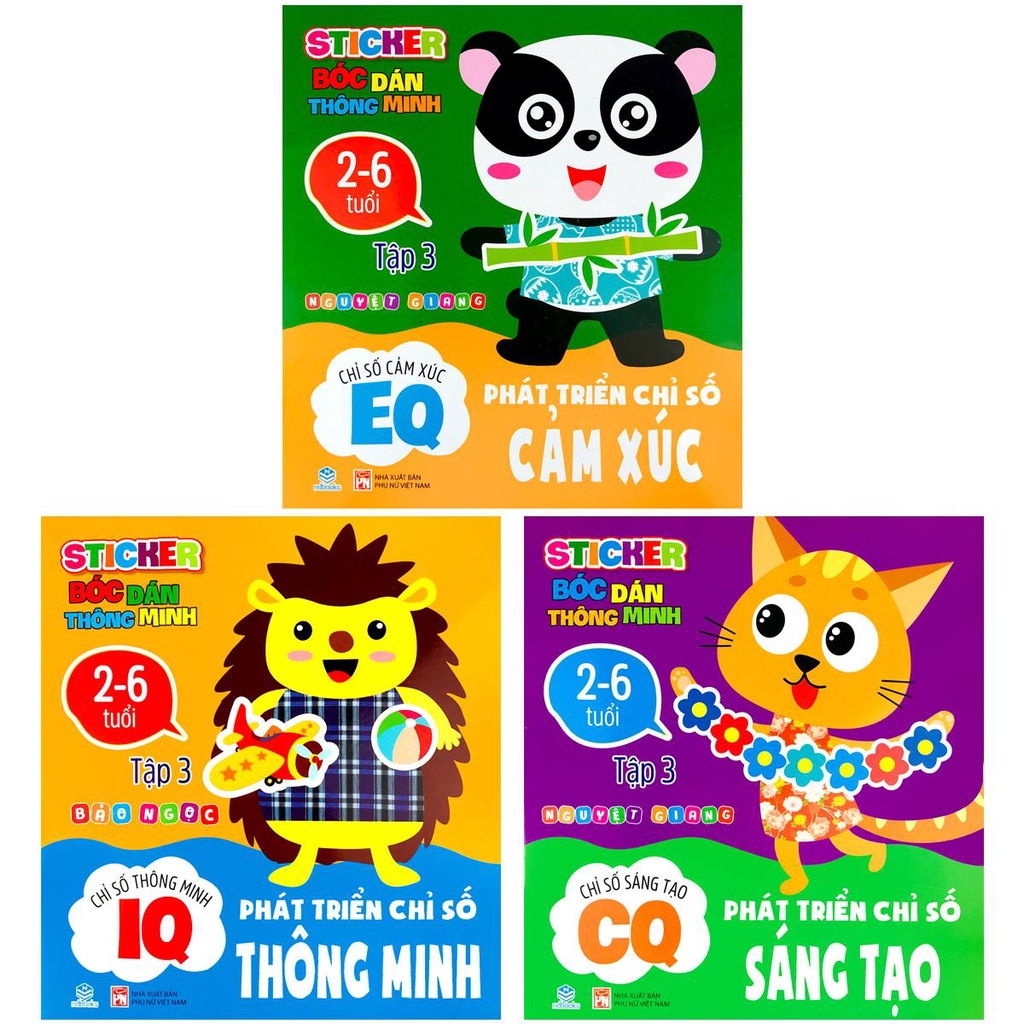 Sách - Sticker Bóc Dán Thông Minh Phát triển chỉ số IQ, EQ, CQ dành cho trẻ 2-6 tuổi - Lẻ tùy chọn