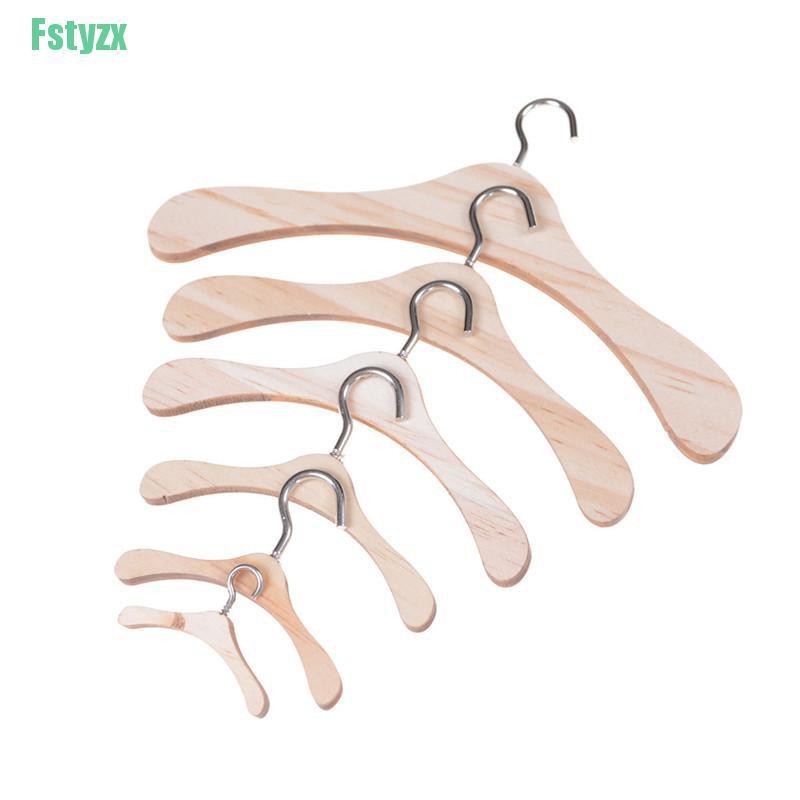 fstyzx Handmade All Doll Clothes Hanger Wood Furniture Coat Hanger Model Toy Gifts
