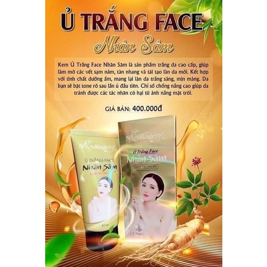 Ủ trắng da mặt nhân sâm N'Collagen - 80ml