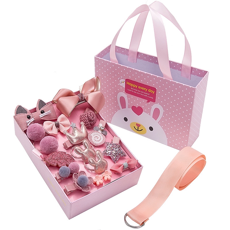 Set 18 kẹp tóc hình vương miện bằng da dễ thương cho bé gái