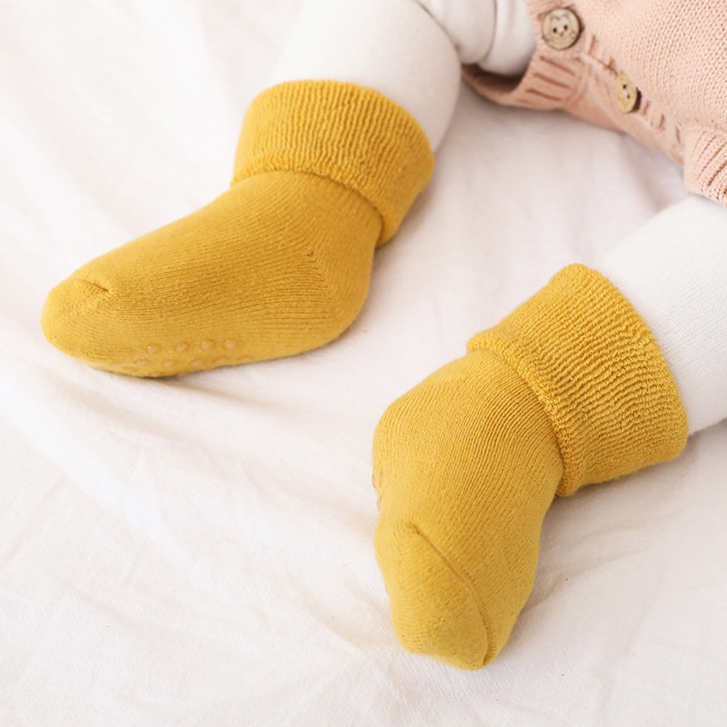 vớ trẻ em Vớ Cotton Dày Mềm Mại Chống Trượt Cho Bé Sơ Sinh 0-3 Tuổi