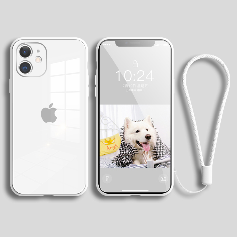 Ốp điện thoại kính silicone lỏng cứng 9H chống sốc bảo vệ camera cho IPhone 11 Pro Max 6 6s 7 8 Plus | BigBuy360 - bigbuy360.vn