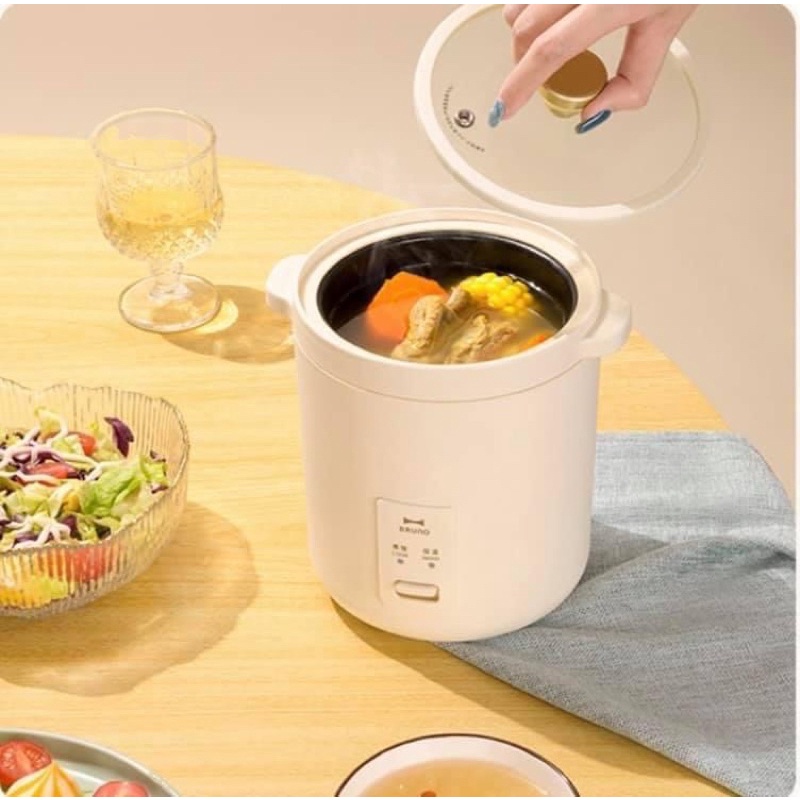 Nồi cơm điện mini BRUNO dung tích nhỏ cho 1 người , lòng nồi chống dính bảo hành 12 tháng