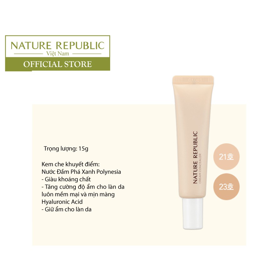 Kem che khuyết điểm NATURE REPUBLIC Botanical Cream Concealer 15g | BigBuy360 - bigbuy360.vn