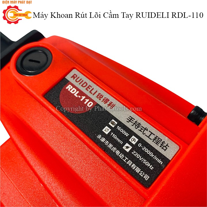 Máy Khoan Rút Lõi Bê Tông Cầm Tay RUIDELI RDL-110-Hàng Chính Hãng-Bảo Hành 6 Tháng