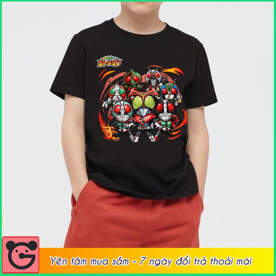 Áo thun trẻ em in hình hoạt hình siêu nhân kamen rider ryuki M3059