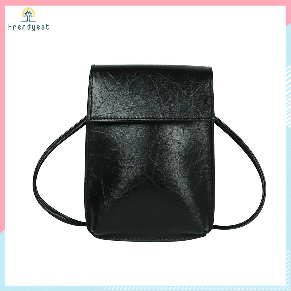 Túi đeo chéo da PU đựng điện thoại phong cách retro cho nữ