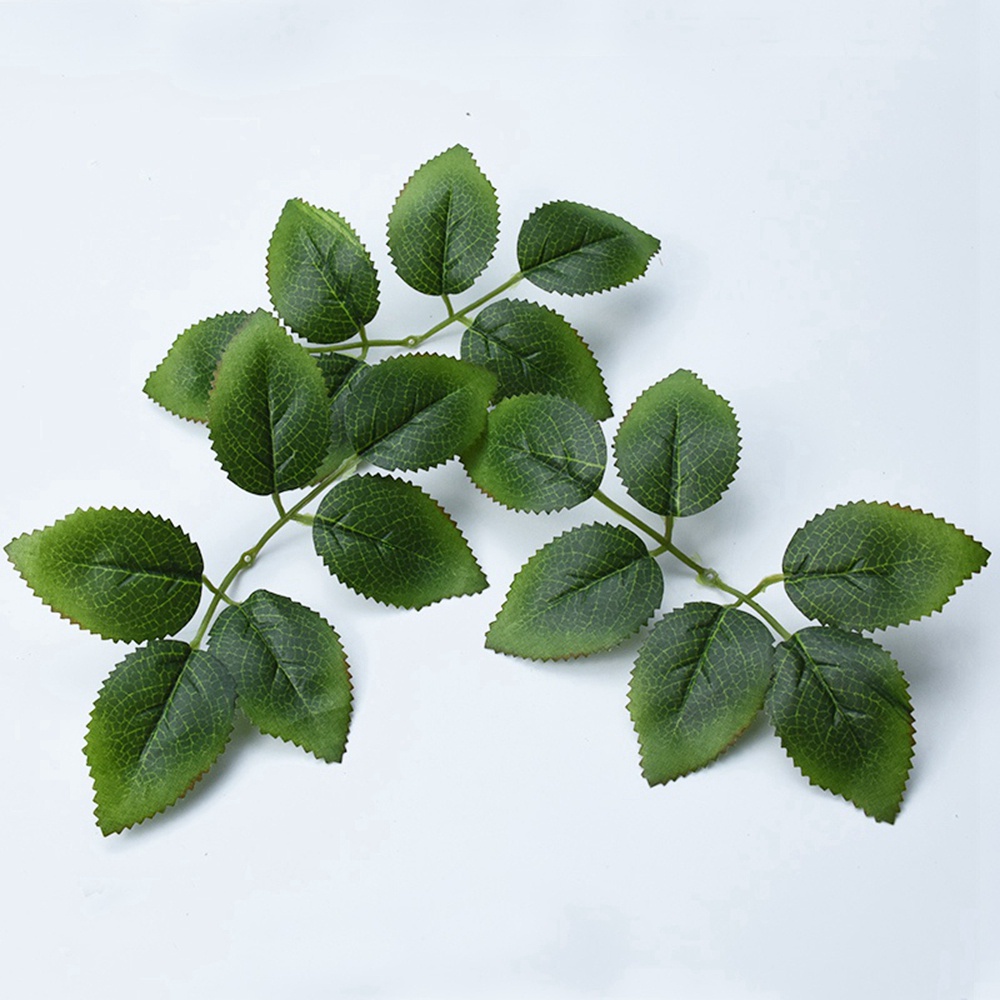 YIYU Set 10/50 lá hoa hồng giả bằng lụa dùng trang trí nhà cửa