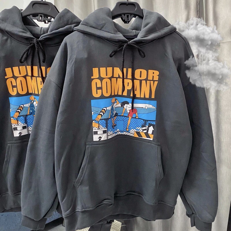 [Mã SKAMFSW175 giảm 10K đơn 50K] [Có sẵn] Áo Hoodie Junior Company Nỉ Lót Bông form rộng [ Nam Nữ mặc được ]