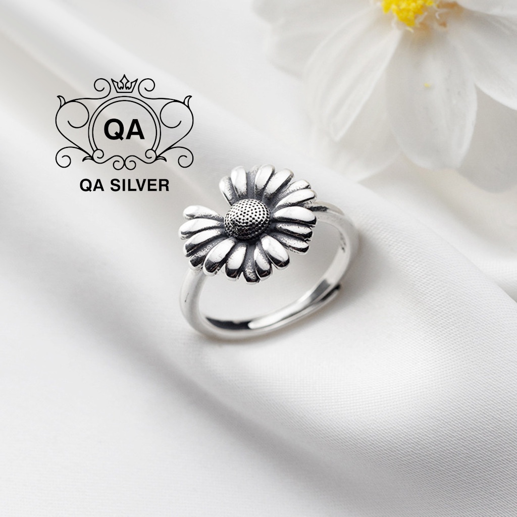Nhẫn bạc hoa cúc họa mi thái nhẫn nữ hở S925 DAISY Silver Ring QA SILVER RI200502