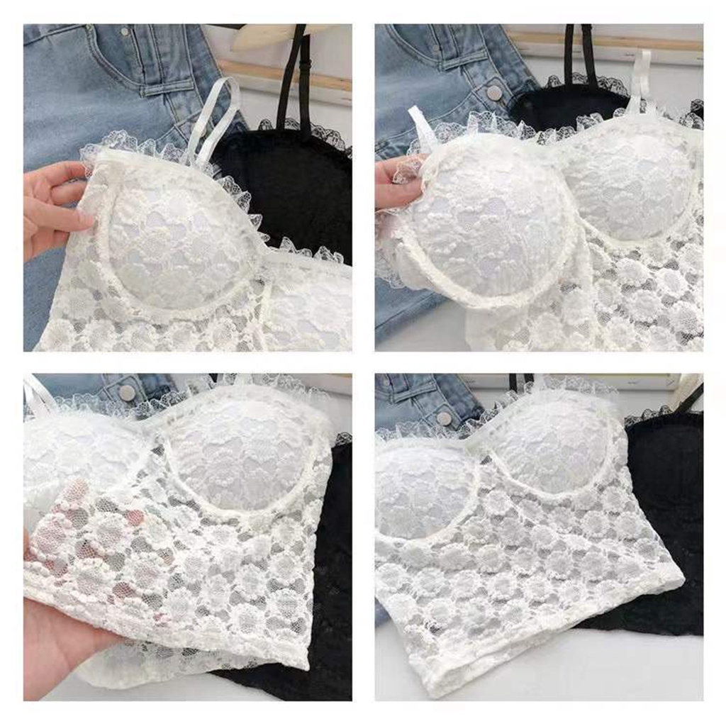 Áo hai dây nữ 23Closet áo 2 dây croptop nữ sợi bún có đệm ngực chất liệu ren  cao cấp kiểu dáng Hàn Quốc AHDR01 | BigBuy360 - bigbuy360.vn