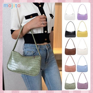 Túi xách da PU màu trơn họa tiết vân cá sấu phối khóa kéo phong cách retro sang trọng cho nữ