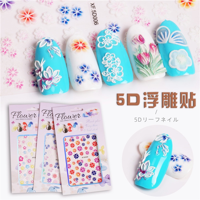 Miếng Dán Họa Tiết Nổi 5d Dùng Để Trang Trí Móng