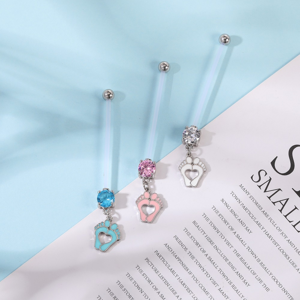 Khuyên rốn đính đá xinh xắn 14g cỡ 10 / 24 / 32 / 38mm tùy chọn