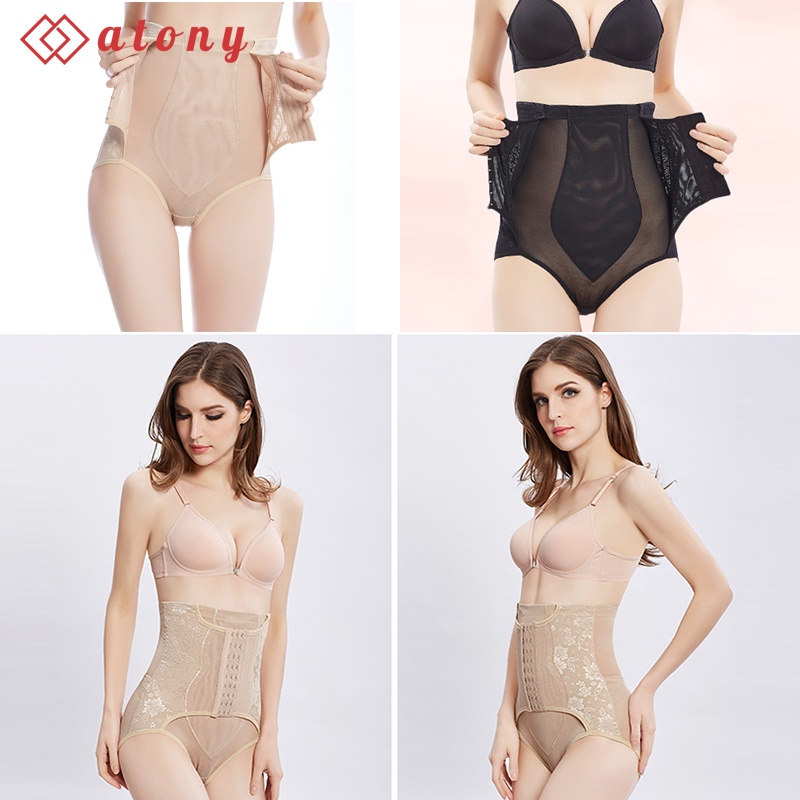 Quần Gen Nịt Bụng Cạp Cao Có Móc Cài ATONY Giúp Định Hình Bụng Tạo Đường Cong, Xiết Eo, Phối Ren Hoa Sexy | BigBuy360 - bigbuy360.vn