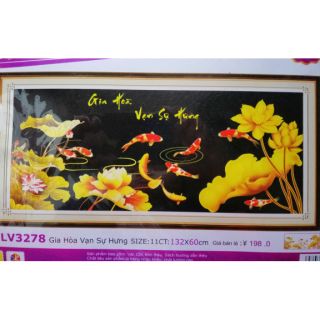 Tranh thêu chữ thập Gia hòa vạn sự hưng LV3278