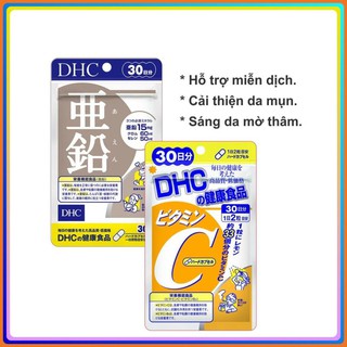 Combo Viên uống DHC Giảm mụn - Mờ thâm 30 Ngày (Kẽm & Vitamin C)