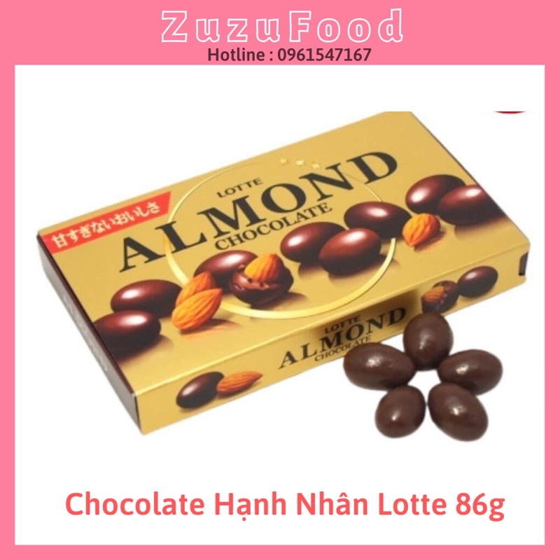 Chocolate Hạnh Nhân Lotte Nhập Khẩu 86g