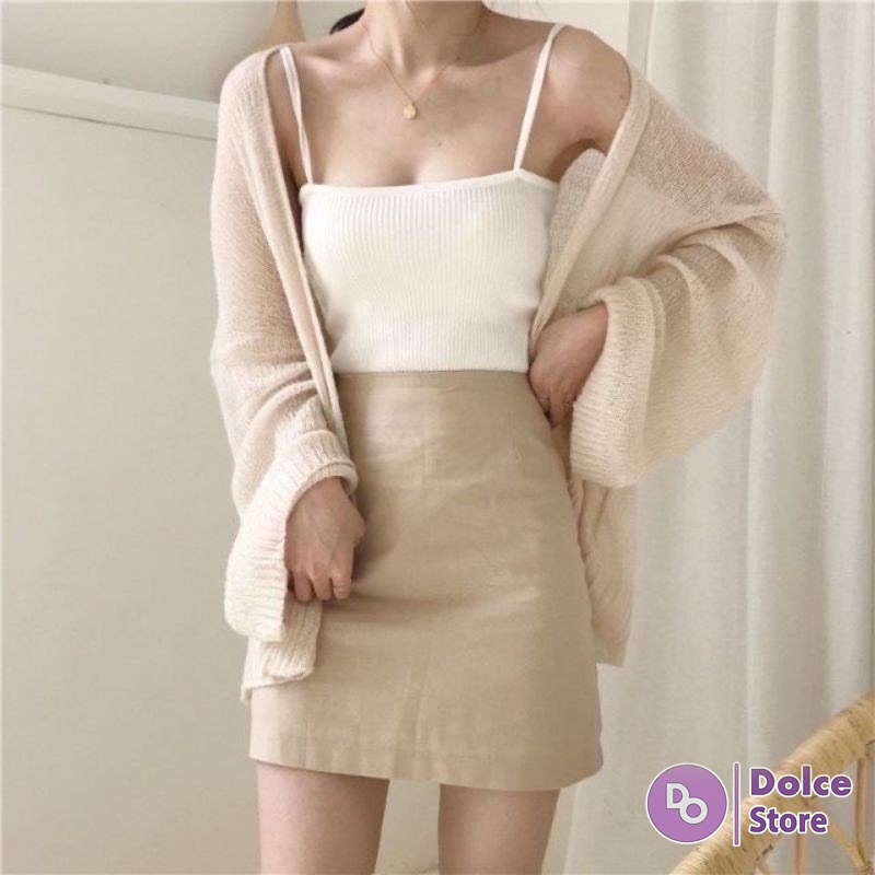 [Mã SKAMFSW175 giảm 10K đơn 50K] Áo khoác cadigan len mỏng nữ phong cách Ulzzang phù hợp đi Đà Lạt, dạo biển DOLCE