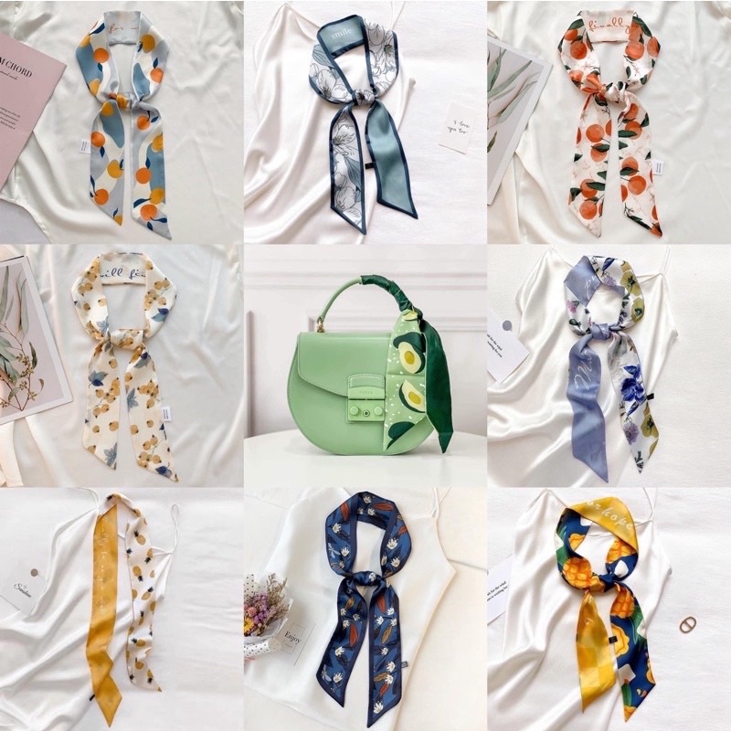 khăn lụa quấn túi buộc tóc các mẫu